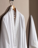 Women's 100% Cotton Luxury Bathrobe Set - White