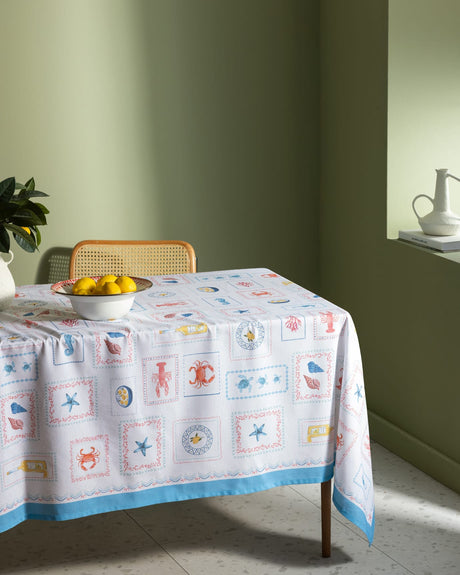 Soft Cotton Blend Tablecloth - Vibrant Garope Pattern for Modern Dining