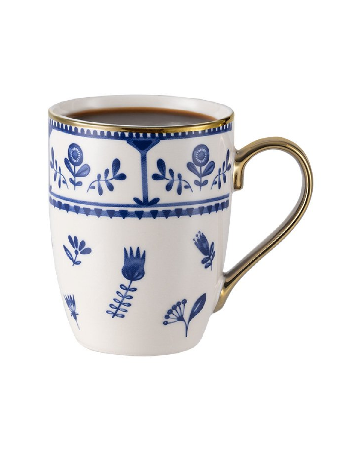 Ny krus i benporcelæn - Elegant blå og hvidt design til daglig brug