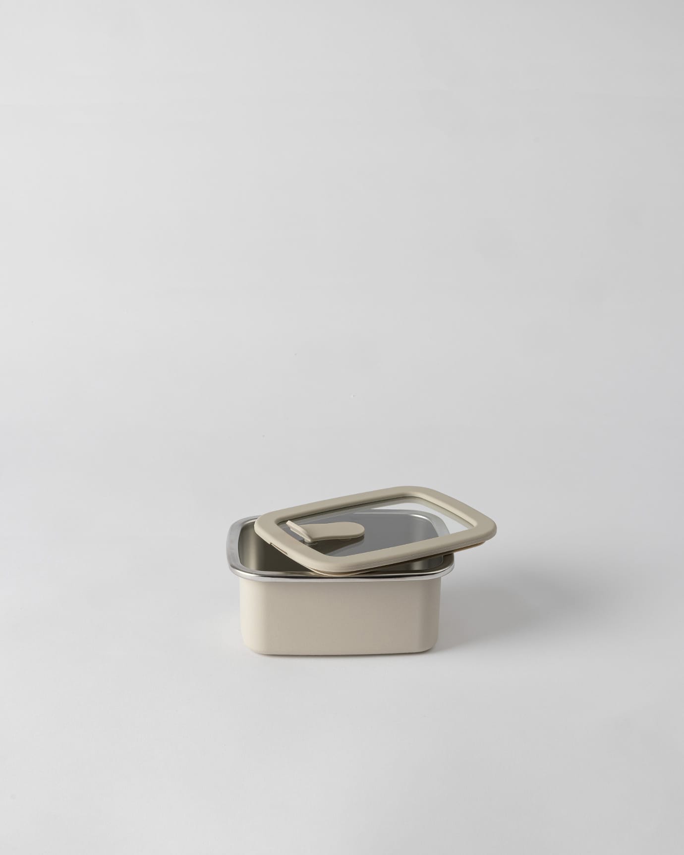 RVS Voedselbewaarbak met Deksel - Zacht Beige - 600ml