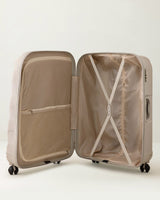Large Beige Hardshell Rolling Travel Suitcase