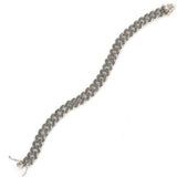 Premium Sterling Silver Black Stone Cuban Link Chain Bracelet