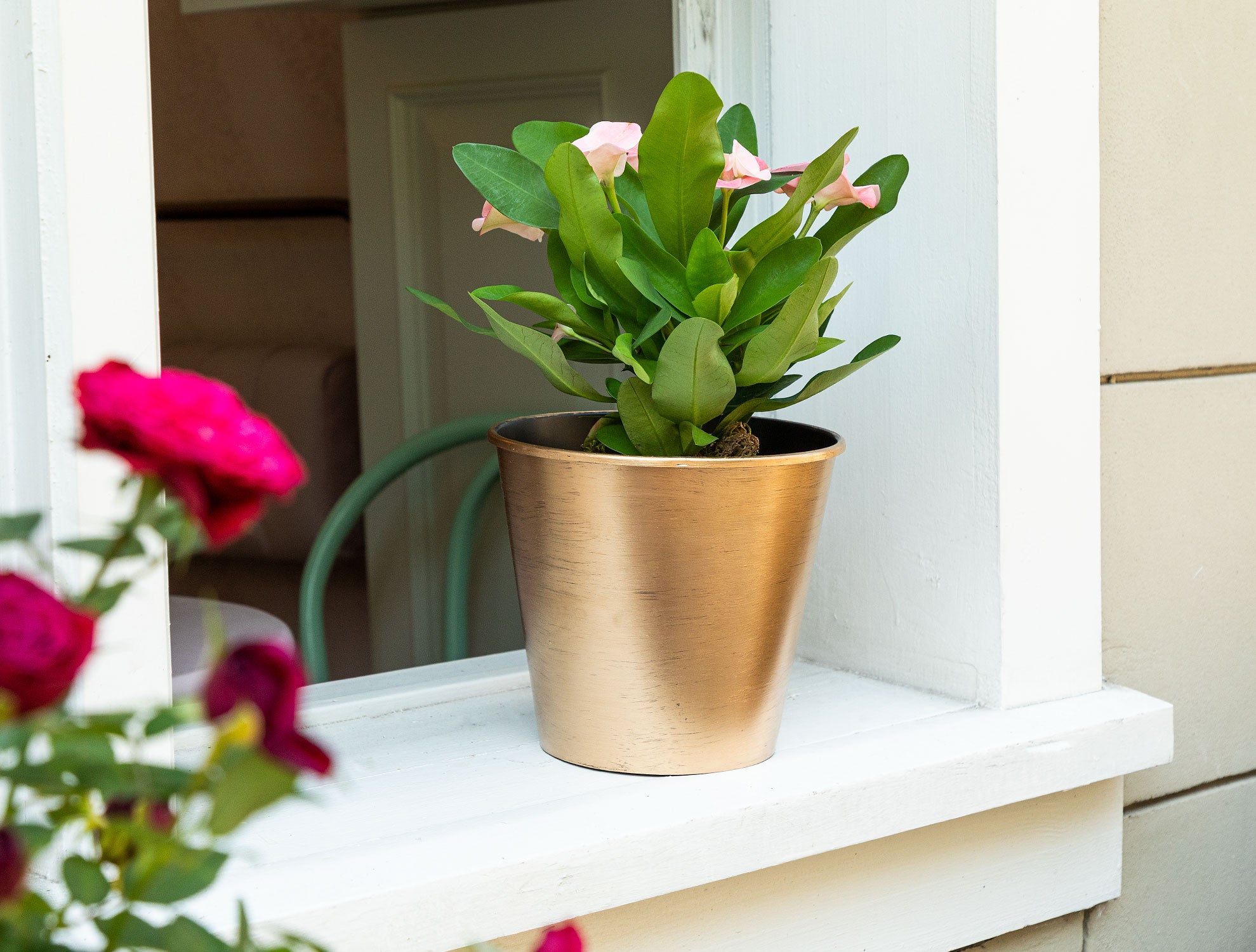 Elegant Gilded Decorative Planter Pot 2.5 Liter