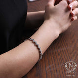 Sterling Silver Honeycomb Zirconia Bracelet - Diamond-Look Design