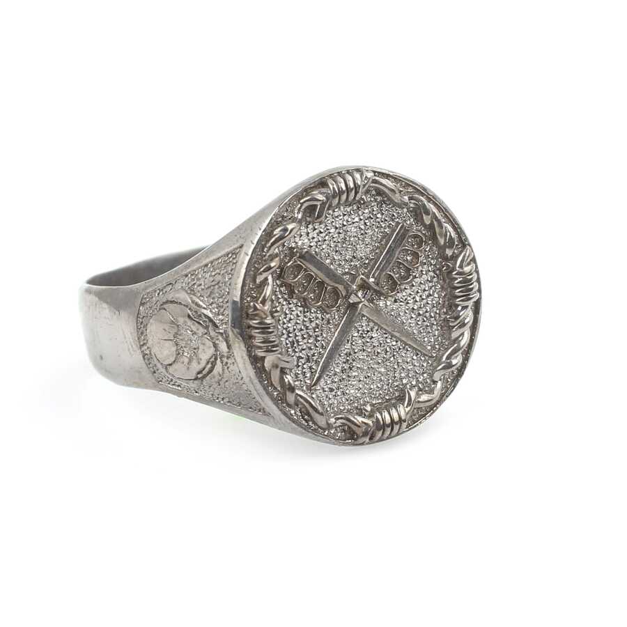 Premium Authentic 925 Sterling Silver Cross Sword Motif Mens Ring