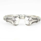 925 Sterling Silver Mabe Pearl Bracelet - Ancient Byzantine Style