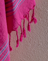 100% Cotton Double Face Turkish Bath & Beach Towel - Dark Pink