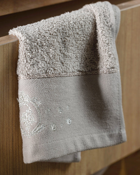 Premium Embroidered 100% Cotton Hand Towel Set of 2