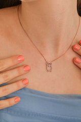 Sterling Silver Owl Pendant Necklace - White Zircon & Wisdom Symbol