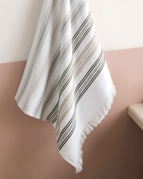 Soft Absorbent Cotton Face Towel - White and Gray