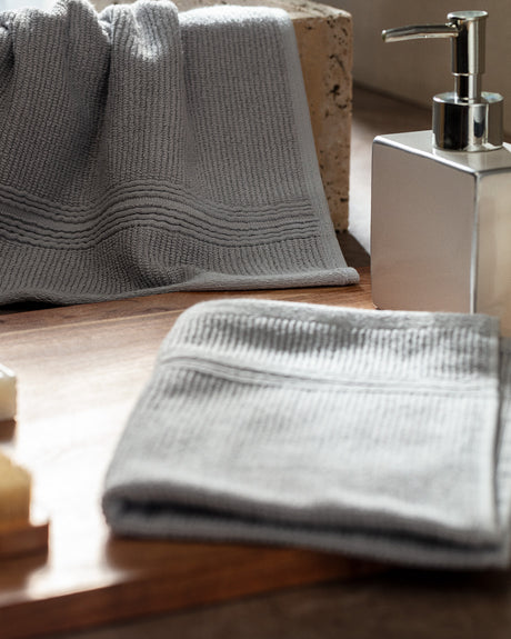 100% Cotton Striped Dobby Hand Towel Set - 2 Pack