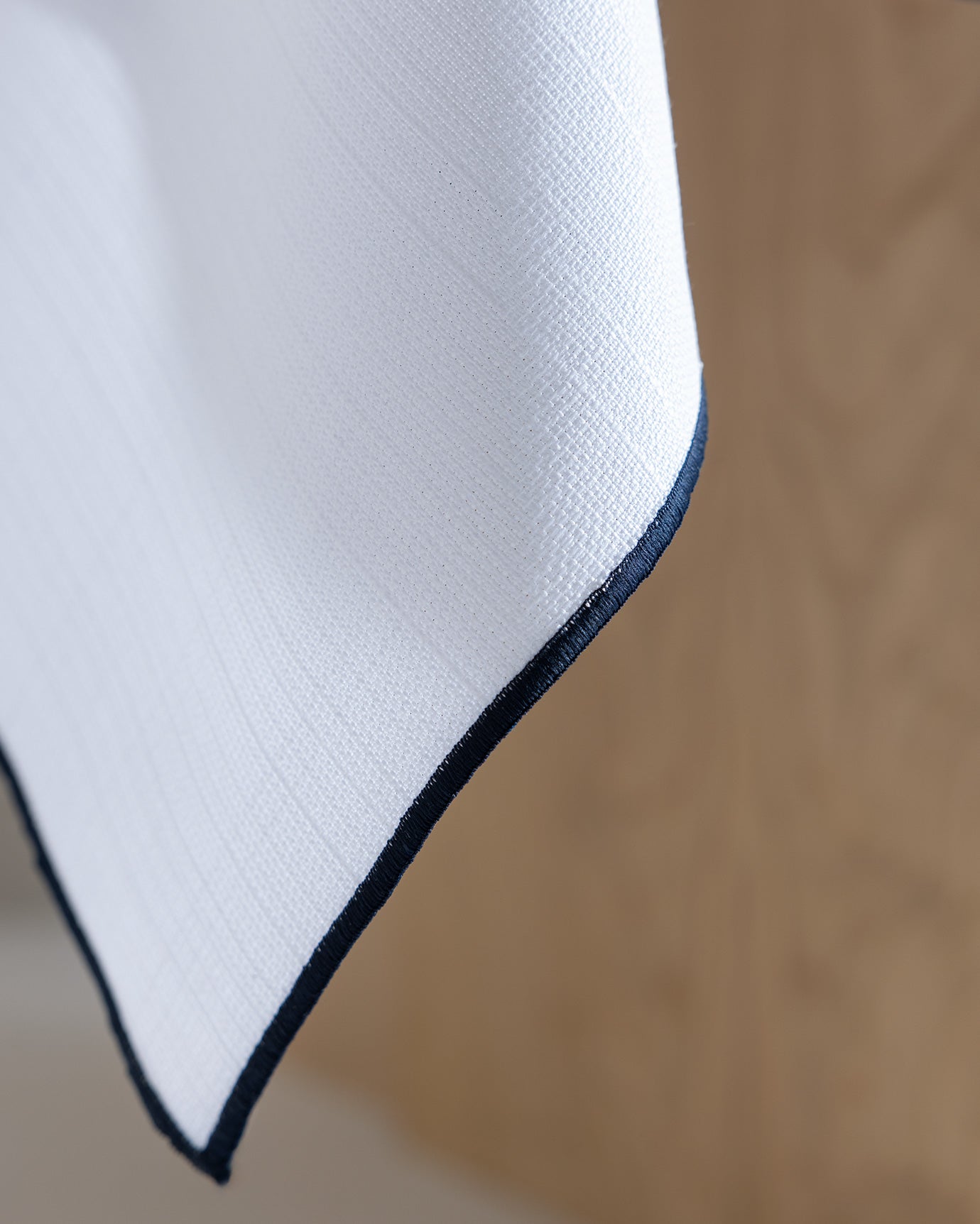 Nostang Patterned Tablecloth - White and Navy Blue