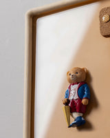Jolie Bear Refrigerator Magnet - Cute Home Decor Accent - Navy Blue & Burgundy