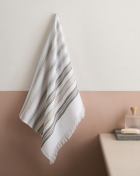 Soft Absorbent Cotton Face Towel - White and Gray