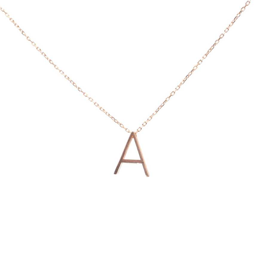 Sterling Silver 3D Initial 'A' Pendant Necklace - Personalized Elegance