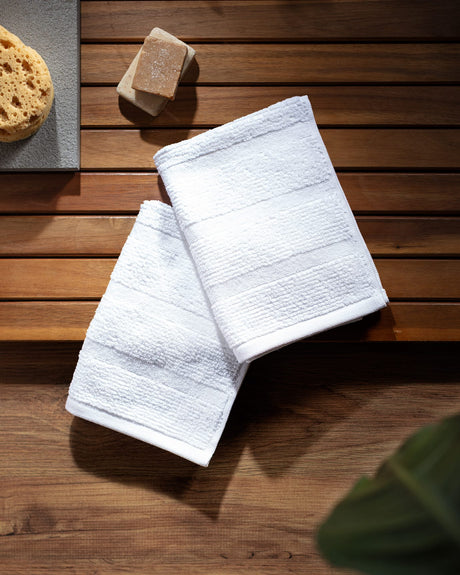 100% Cotton Hand Towel Set - 2 Pack, Ultra Soft & Absorbent Bathroom Towels