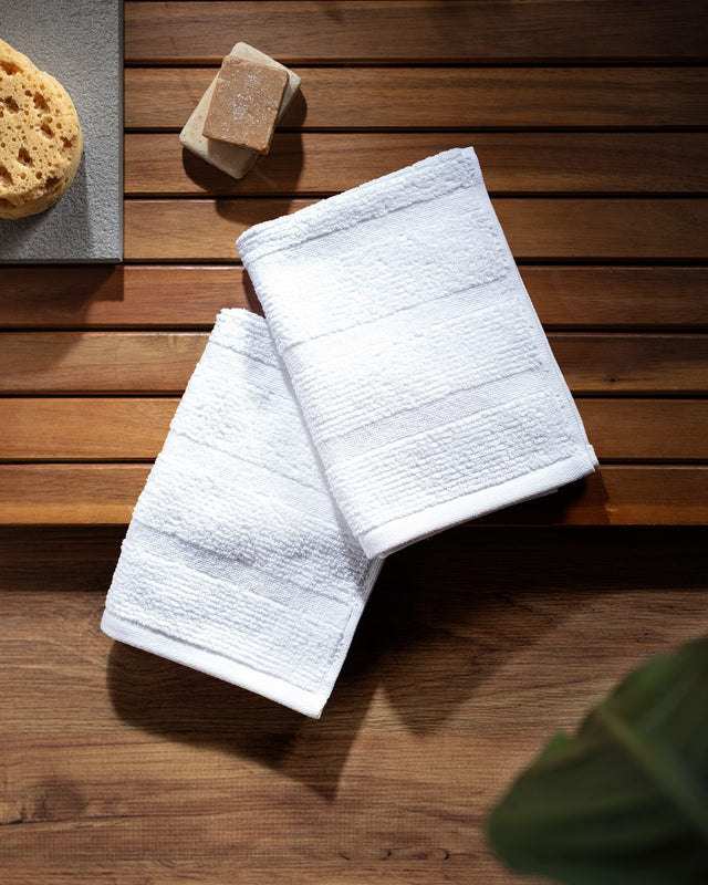 100% Cotton Hand Towel Set - 2 Pack, Ultra Soft & Absorbent Bathroom Towels