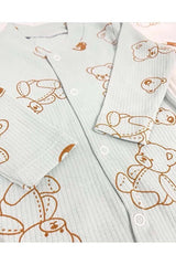 Baby Boy's Organic Cotton Teddy Bear Patterned Romper Set - 2 - Piece - TryAladdin