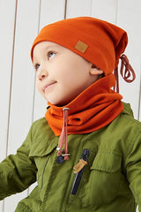 Baby & Child 100% Cotton Ribbed Hat & Neck Warmer Set - TryAladdin