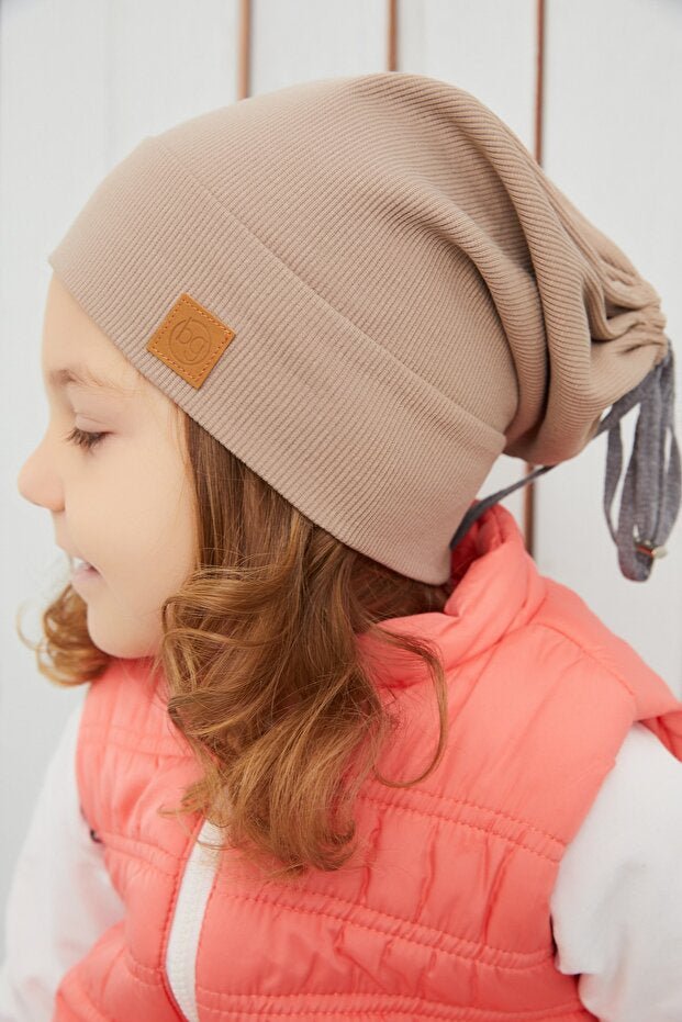 Baby & child Milk coffee Beanie & Neck Warmer Set - 100% cotton - TryAladdin