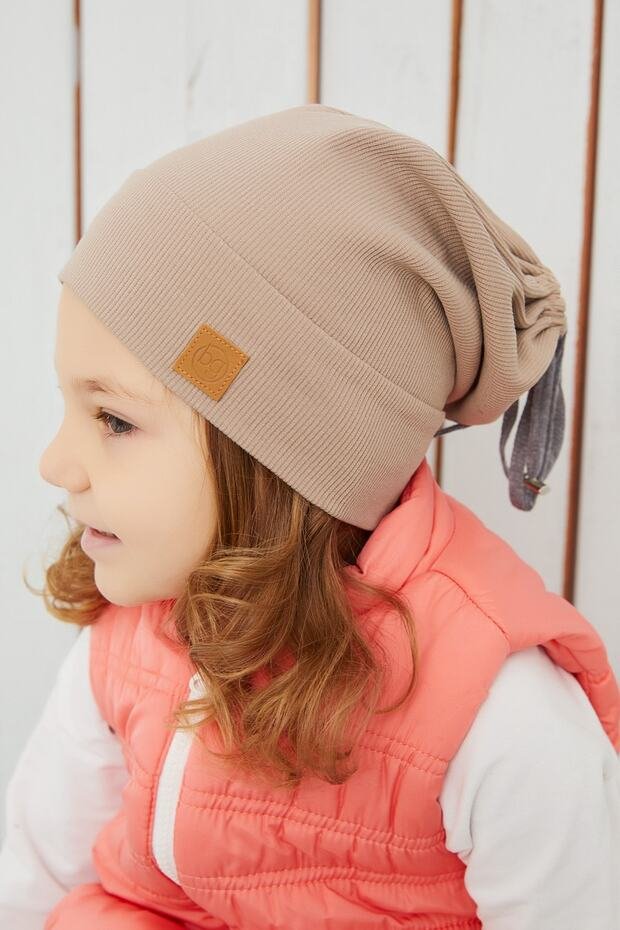 Baby & child Milk coffee Beanie & Neck Warmer Set - 100% cotton - TryAladdin