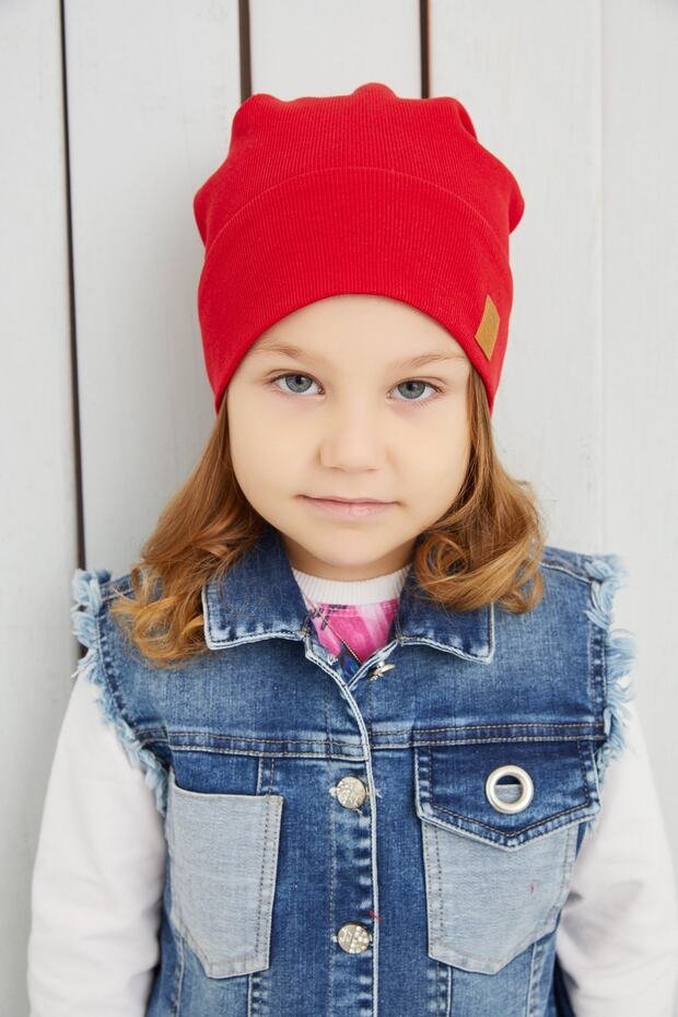 Baby & child Red Beanie Hat - 100% cotton, Handmade - TryAladdin