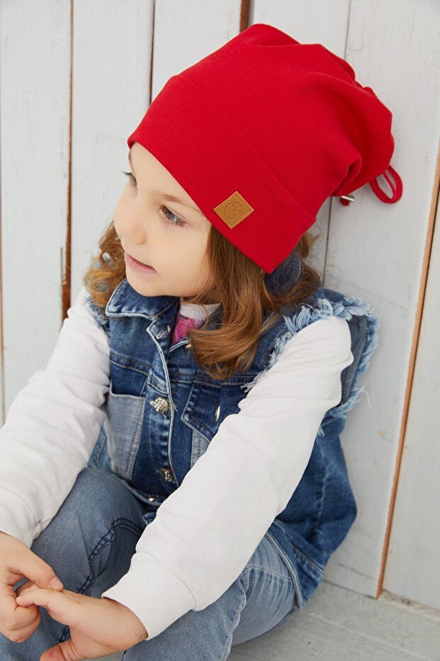 Baby & child Red Beanie Hat - 100% cotton, Handmade - TryAladdin