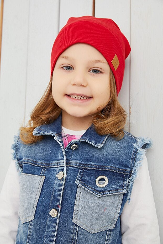Baby & child Red Beanie Hat - 100% cotton, Handmade - TryAladdin