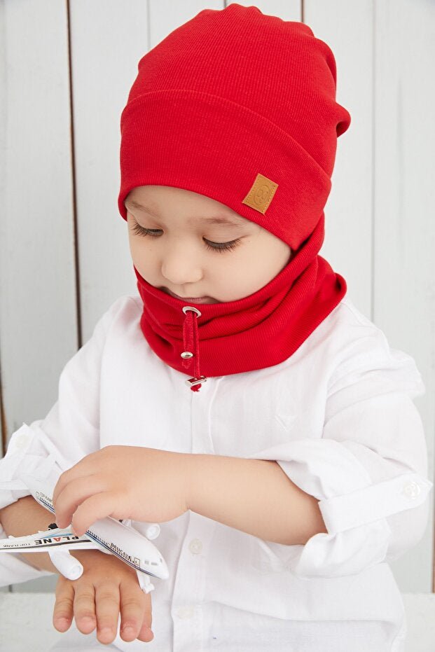 Baby & child Red Beanie Hat - Handmade, Oeko - Tex cotton - TryAladdin