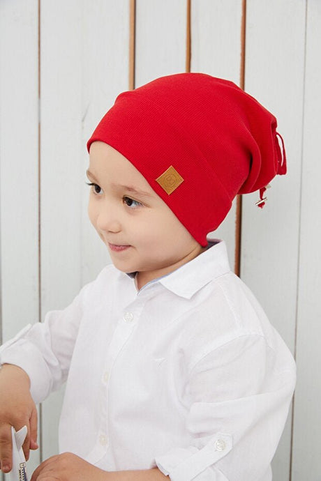 Baby & child Red Beanie Hat - Handmade, Oeko - Tex cotton - TryAladdin