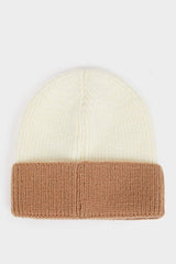 Baby Color Block Knitted Beanie with Teddy Patch - TryAladdin