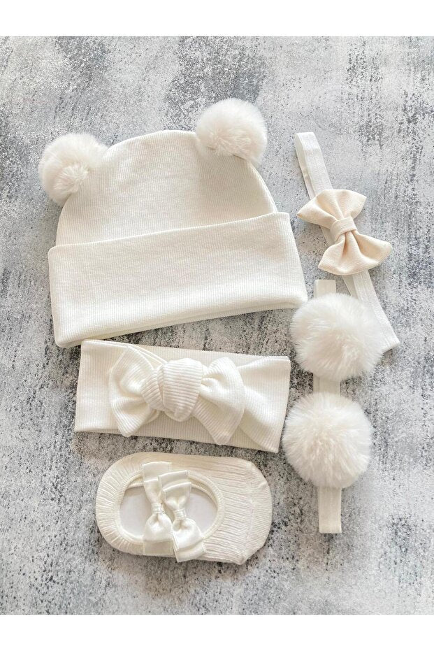 Baby Girl Hat, Headband & Socks Set - TryAladdin