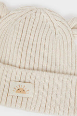 Baby Girl Knitted Beanie - Ear Detail & Sun Label - TryAladdin