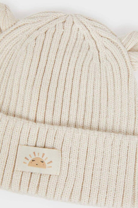 Baby Girl Knitted Beanie - Ear Detail & Sun Label - TryAladdin