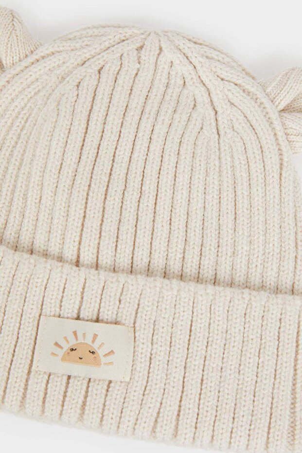 Baby Girl Knitted Beanie - Ear Detail & Sun Label - TryAladdin
