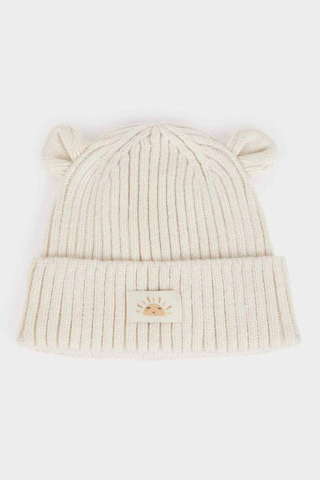 Baby Girl Knitted Beanie - Ear Detail & Sun Label - TryAladdin