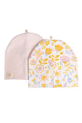 Baby Girl Knitted Beanie Set - Floral & Pink 2 - Pack - TryAladdin