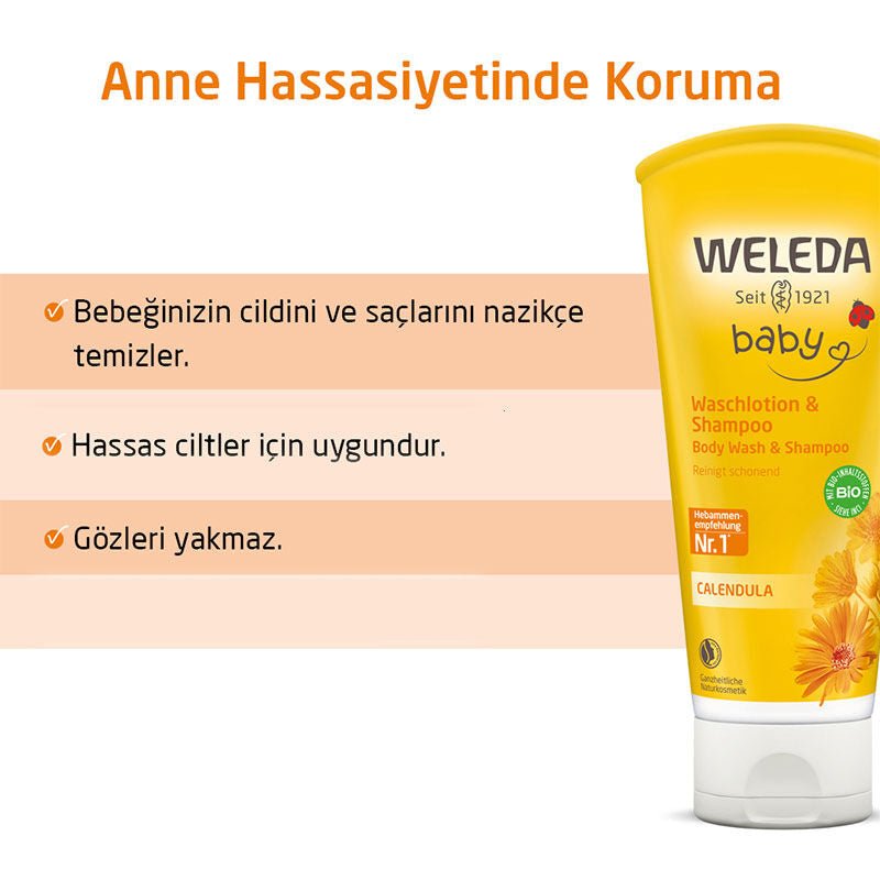 Baby Hair & Body Wash - Gentle Cleansing with Organic Calendula & Almond - TryAladdin