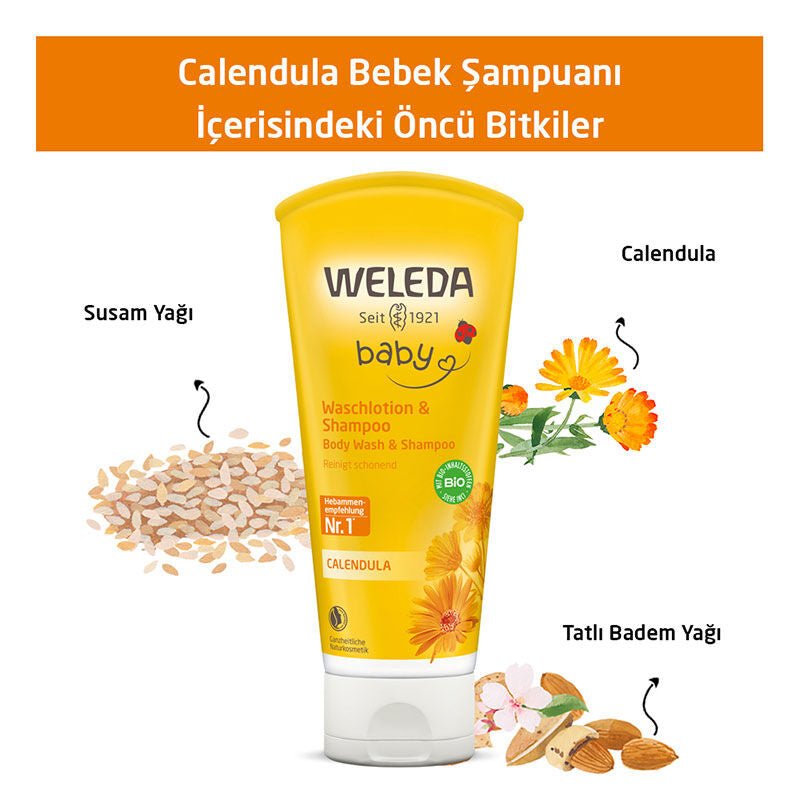 Baby Hair & Body Wash - Gentle Cleansing with Organic Calendula & Almond - TryAladdin