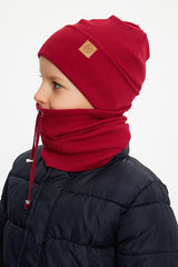 Baby & Kids 100% cotton Ribbed Hat & Neck Warmer Set - TryAladdin