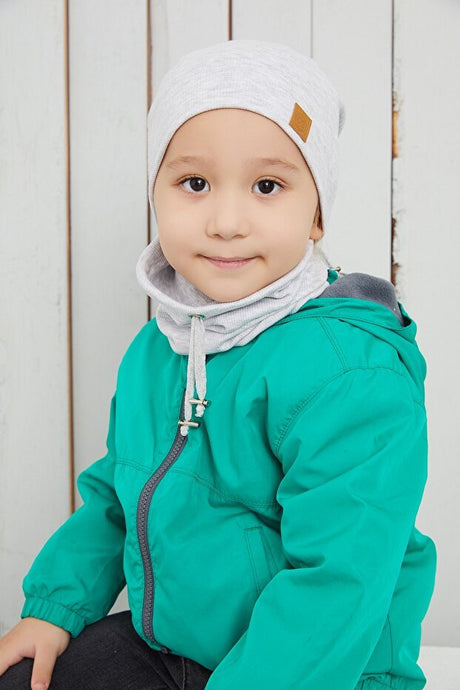 Baby Kids 2 - Piece Cotton Blend Hat & Neck Warmer Set - TryAladdin