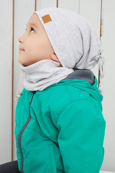 Baby Kids 2 - Piece Cotton Blend Hat & Neck Warmer Set - TryAladdin