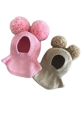 Baby Kids Anti - Allergenic Pom - Pom Balaclava Winter Mask - TryAladdin