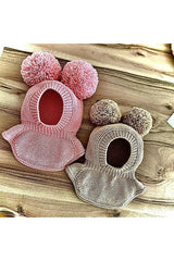 Baby Kids Anti - Allergenic Pom - Pom Balaclava Winter Mask - TryAladdin