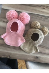 Baby Kids Anti - Allergenic Pom - Pom Balaclava Winter Mask - TryAladdin