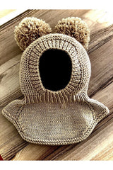 Baby Kids Anti - Allergenic Pom - Pom Balaclava Winter Mask - TryAladdin