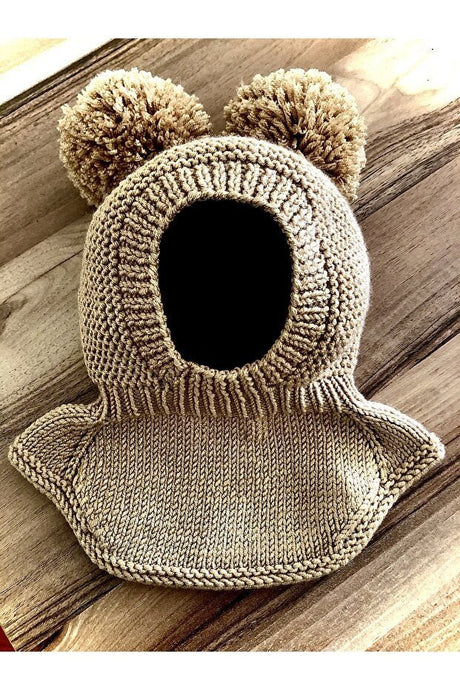 Baby Kids Anti - Allergenic Pom - Pom Balaclava Winter Mask - TryAladdin