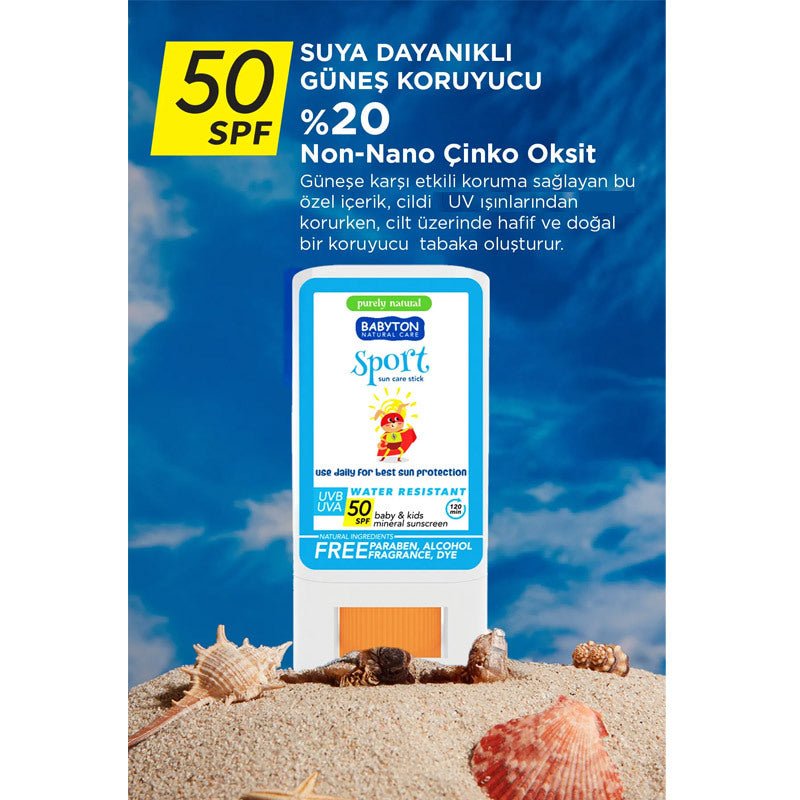 Baby & Kids Daily Sunscreen Stick - Water - Resistant Non - Nano Zinc Oxide SPF 50+ - TryAladdin