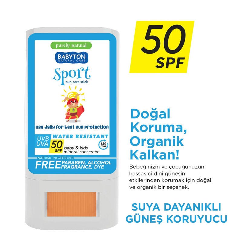 Baby & Kids Daily Sunscreen Stick - Water - Resistant Non - Nano Zinc Oxide SPF 50+ - TryAladdin