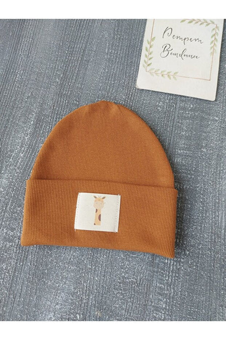 Baby & Kids Ribbed Beanie - Soft, Giraffe Label (0 - 1 Age) - TryAladdin
